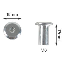 Easyfix Joint Connector Nuts M6 x 17mm 50 Pack