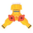 Hozelock Dual Tap Connector 1/2-3/4" Triple-End Female Dual Tap Connector