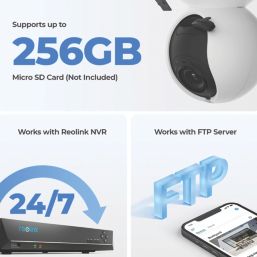 Reolink E560P PoE or Mains-Powered White Wired 4K Indoor & Outdoor Cylinder Pan & Tilt Camera