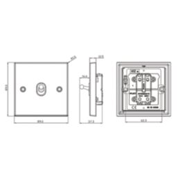 Knightsbridge  10AX 1-Gang Intermediate Switch Antique Brass with Colour-Matched Inserts