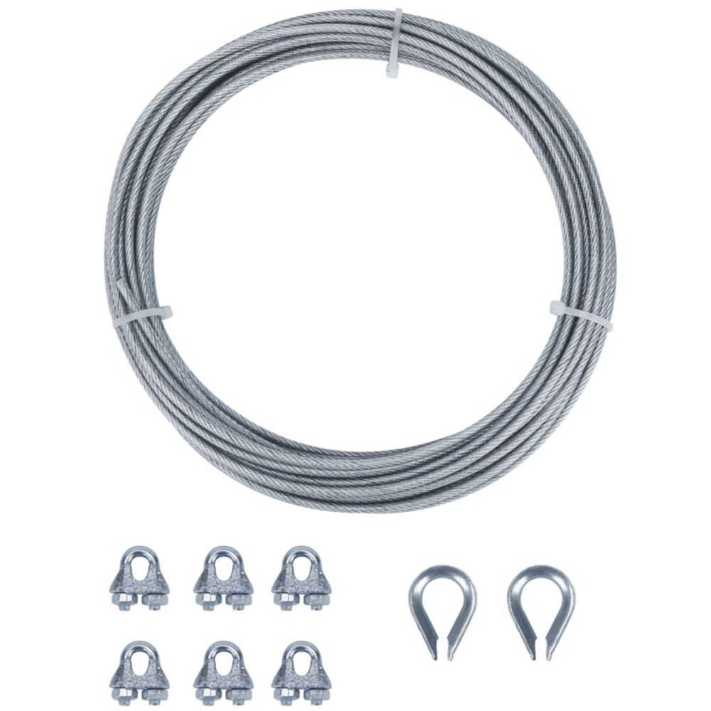 Essentials Wire Rope Transparent 3mm x 10m Screwfix