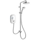 Mira Event XS Dual Gravity-Pumped White/Chrome Thermostatic Power Shower