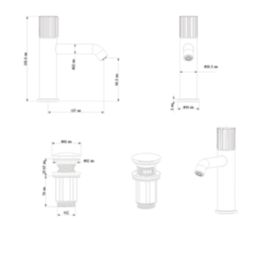 Swirl Gallen Chrome 192.6mm Standard Round Head Mono Basin Mixer Tap  With Waste