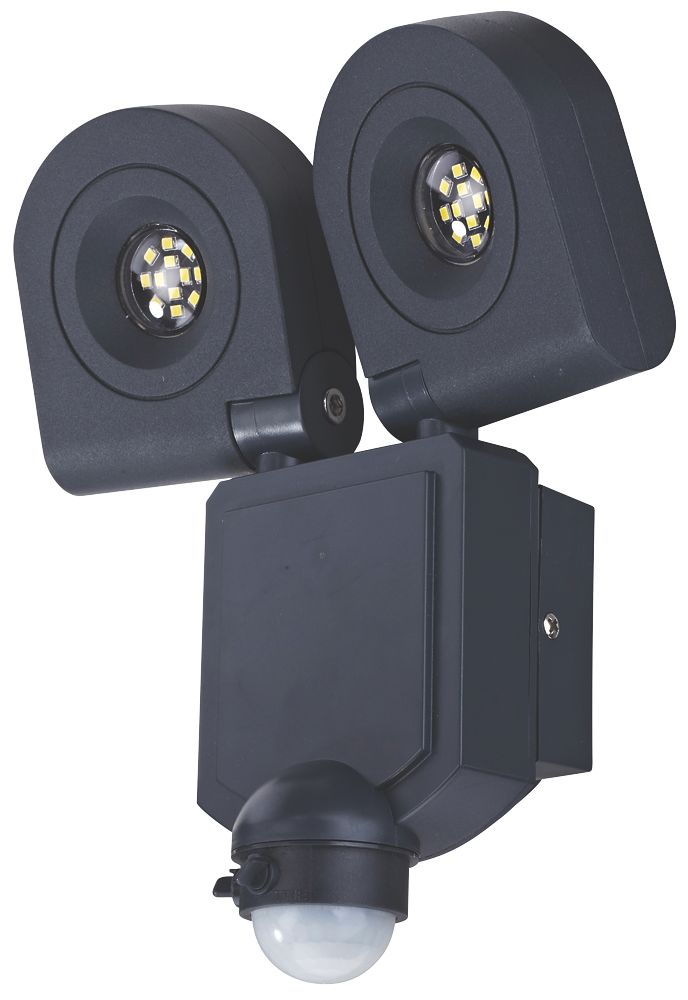 LAP Dryden 2 Outdoor LED Floodlight With PIR Sensor Charcoal 20W