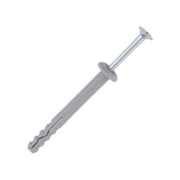 Easyfix  Nylon & Steel Mushroom Head Hammer Fixings 6mm x 40mm 100 Pack