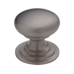 Fingertip Design Victorian Mushroom Cupboard Knob Satin Stainless Steel 38mm