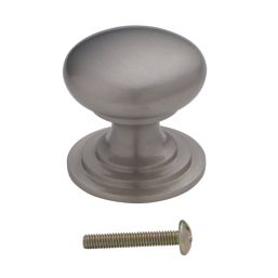 Fingertip Design Victorian Mushroom Cupboard Knob Satin Stainless Steel 38mm