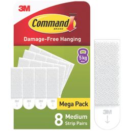 Command Adhesive Picture Hanging Strip Medium 8 Pack