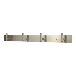Essentials 4-Hook Rail Satin Stainless Steel 450mm x 36mm