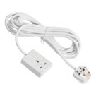 Essentials 13A 1-Gang Unswitched  Extension Lead White 5m