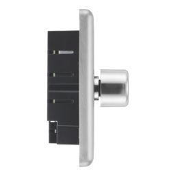 LAP  2-Gang 2-Way LED Dimmer Switch  Brushed Steel with Colour-Matched Inserts