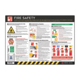 Essentials "Fire Safety" PVC Safety Poster 420mm x 594mm