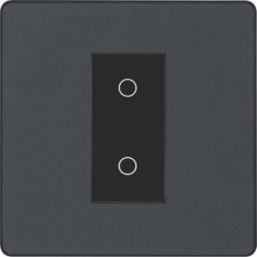 British General Evolve 1-Gang 2-Way LED Single Secondary Trailing Edge Touch Dimmer Switch  Grey with Black Inserts