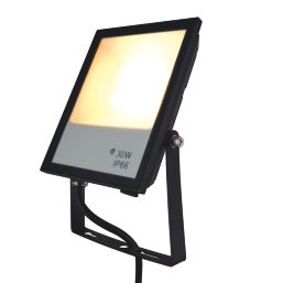 TCP Smart RBG + CCT Indoor & Outdoor LED Wi-Fi Floodlight Black 30W 3000lm