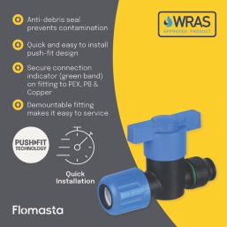 Flomasta MDPE Stop Cock 25mm x 22mm