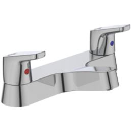 Ideal Standard Dot 2.0 Silver 67mm Deck Mounted Lever 2 Tap Holes Bath Mixer Tap