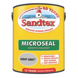 Sandtex 5Ltr Smooth Light Grey Masonry Paint