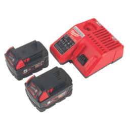 Milwaukee Next Generation M18BLCPP2A-502C 18V 2 x 5.0Ah Li-Ion RedLithium Brushless Cordless Compact Power Tool Twin Pack