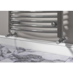 ETAL Rise 15mm x 1/2" Chrome Angled Designer Manual Radiator Valve Head & Body  2 Pack