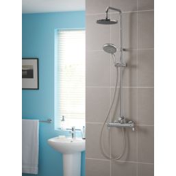 Triton Leona Rear-Fed Exposed Chrome Thermostatic Bar Diverter Mixer Shower