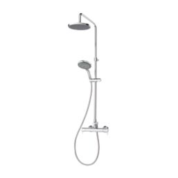 Triton Leona Rear-Fed Exposed Chrome Thermostatic Bar Diverter Mixer Shower