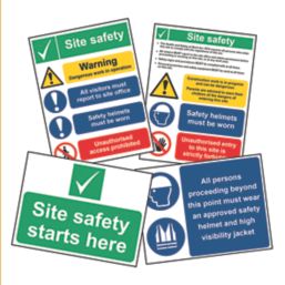 Essentials  "Site Safety" Signs 400mm x 300mm 4 Pack