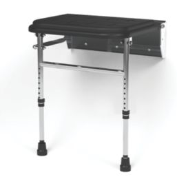 Nymas Wall Mounted Premium Padded Shower Seat Black