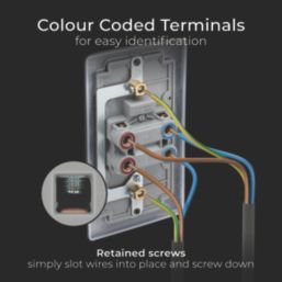 British General Nexus Metal 45A 1-Gang DP Cooker Switch Matt Black with LED