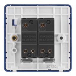 Arlec  10A 2-Gang 2-Way Light Switch  Blue