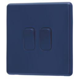 Arlec  10A 2-Gang 2-Way Light Switch  Blue