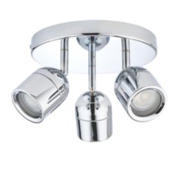 Lens Cylinder 3-Light Bathroom Spotlight Chrome