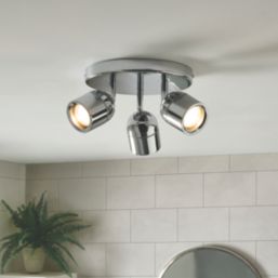 Lens Cylinder 3-Light Bathroom Spotlight Chrome