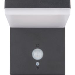Luceco Aries Outdoor LED Solar Wall Light With PIR Sensor Slate Grey 600lm