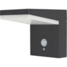 Luceco Aries Outdoor LED Solar Wall Light With PIR Sensor Slate Grey 600lm
