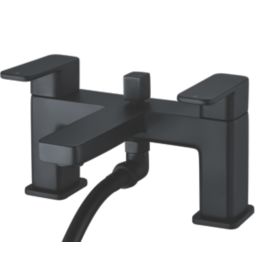 Highlife Bathrooms Fife Matt Black 127mm Deck Mounted Dual Control Manual Shower Mixer Tap
