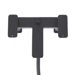 Highlife Bathrooms Fife Matt Black 127mm Deck Mounted Dual Control Manual Shower Mixer Tap
