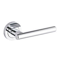 Smith & Locke Asker Fire Rated Lever on Rose Door Handles Pair Polished Chrome