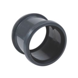FloPlast  Push-Fit Double Socket Soil Pipe Coupler Anthracite Grey 110mm