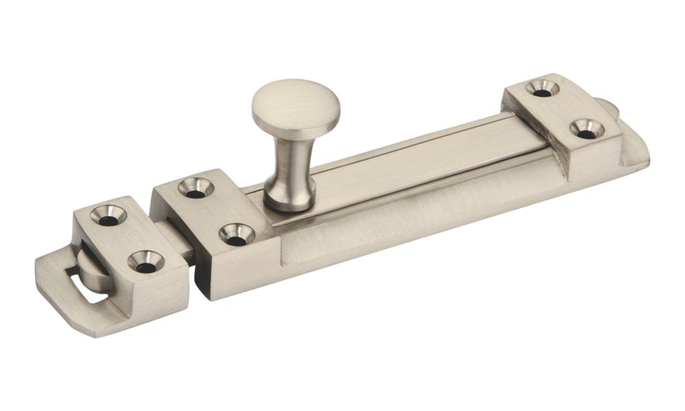 Smith & Locke Straight Door Bolt Satin Nickel 100mm Screwfix
