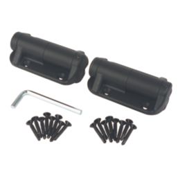 GateMate Black Straight Self-Closing Hinge with Legs 108mm x 4" x 100mm 2 Pack