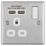 LAP  13A 1-Gang SP Switched Socket + 2.1A 10.5W 2-Outlet Type A USB Charger Brushed Stainless Steel with White Inserts