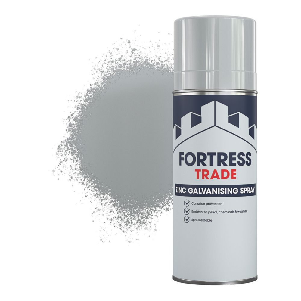 Fortress Trade 400ml Silver Matt Zinc Galvanising Metal Spray Paint