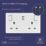 LAP  13A 2-Gang SP Switched Socket + 3.25A 22W 2-Outlet Type C USB Charger White with Colour-Matched Inserts