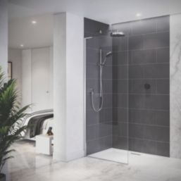 Mira Platinum Gravity-Pumped Rear-Fed Black/Chrome Thermostatic Wireless Dual Outlet Digital Mixer Shower
