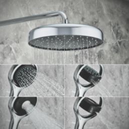 Mira Platinum Gravity-Pumped Rear-Fed Black/Chrome Thermostatic Wireless Dual Outlet Digital Mixer Shower
