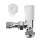 Drayton 15mm x 1/2" White Angled Lockshield Radiator Valve