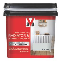V33 750ml Soft Grey Satin Heat Resistant Radiator & Appliance Paint