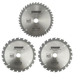 Erbauer  Wood Saw Blades 165mm x 20mm 24/40T 3 Pieces