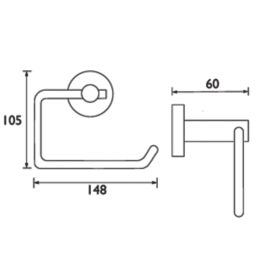 Bristan  Round Toilet Roll Holder Gun Metal Grey