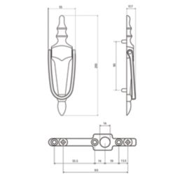 Fab & Fix Classic Slim Door Knocker Black 55mm x 200mm